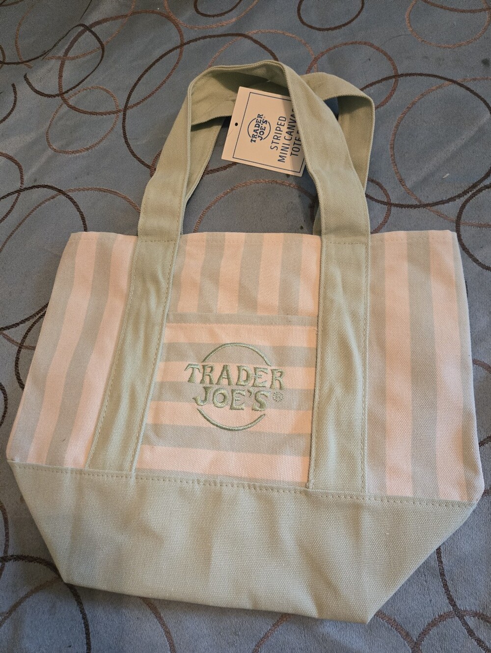 New Trader Joes Mint And Cream Mini Tote